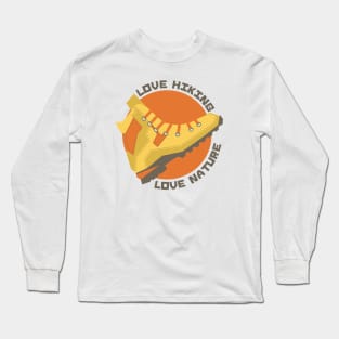 Love Hiking Love Nature Outdoor Boots Gift Long Sleeve T-Shirt